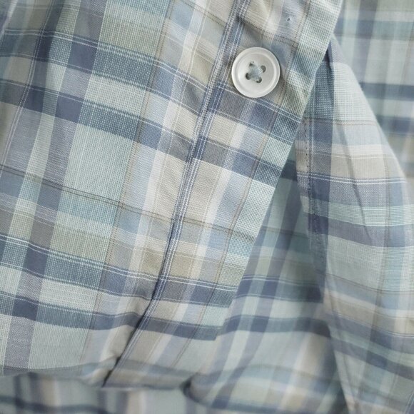 Zachary Prell Shirt Mens Large Blue Plaid Cotton Regular Fit Classic Button-Up - Picture 8 of 12